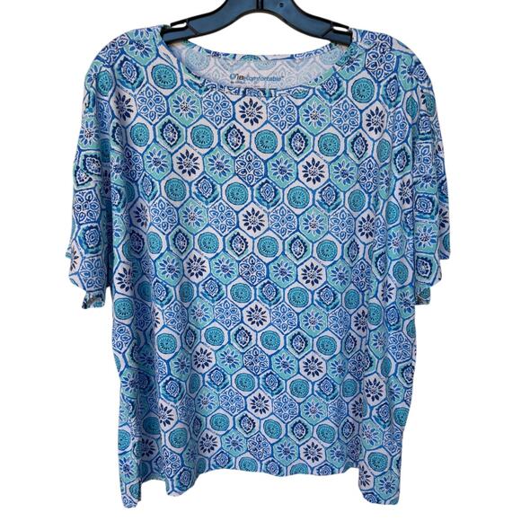 IBKUL Performance T Shirt with Sun Protection, More...Blue Mosaic Print size XXL - Picture 1 of 8
